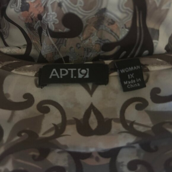 Aptt. 9 Top Size 1X Brown Cream Tan - Picture 5 of 6